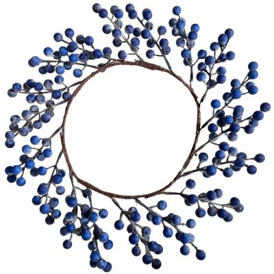 2. Dekorativer Kranz aus marineblauem Rowberry-Holz, 30 cm