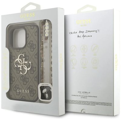 8. Guess 4G Strap 4G Classic Logo Hülle für iPhone 16 Pro - Braun