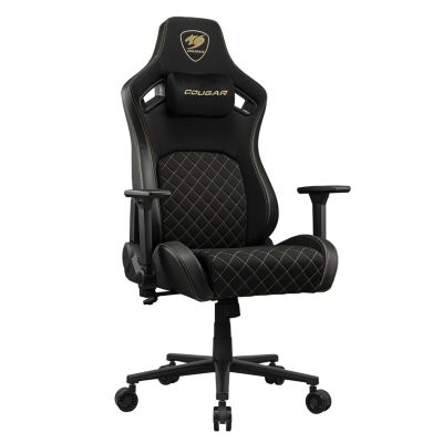 2. COUGAR CGR-DFF-GLB Gaming-Stuhl, gepolsterter Sitz, Schwarz, Gold