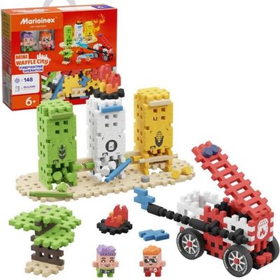 7. MARIOINEX Mini Waffle City Feuerwehr-Action-Bausteine, 148 Teile