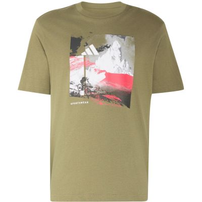 2. adidas Memories of Sport Outdoor-Grafik-T-Shirt für Herren, Khaki, KC7098