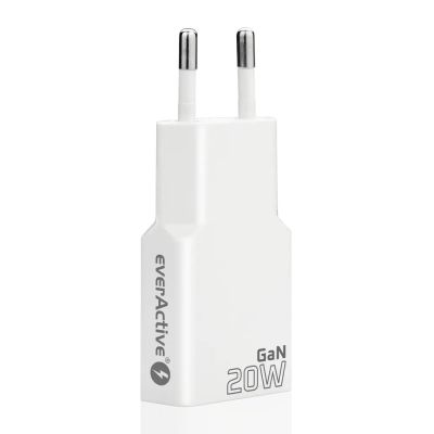 4. EVERACTIVE Wandladegerät mit 1 x USB- und 1 x USB-C-Anschluss, Schnellladefunktion 3.0, 20 W, superflach, weiß, SC-340Q