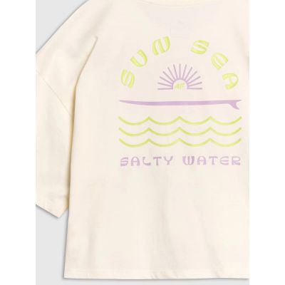 6. Oversize-Crop-Top-T-Shirt mit Aufdruck für Mädchen 4F 4FJWSS25TTSHF1868-11S