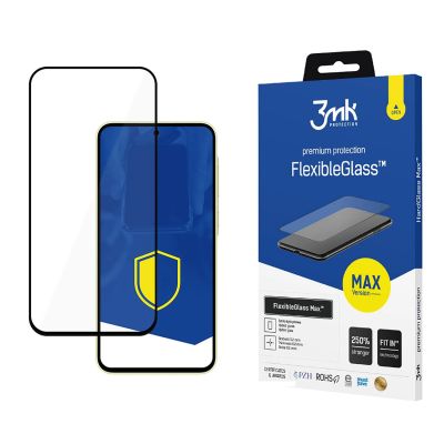 3mk FlexibleGlass Max Schwarzes gehärtetes Glas für Samsung Galaxy A35 5G