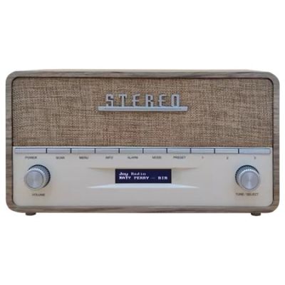 Denver DAB-36LW tragbares Digitalradio, braun, weiß