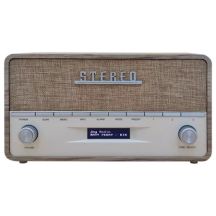 Denver DAB-36LW tragbares Digitalradio, braun, weiß