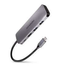 Axagon HMC-5 Dockingstation, kabelgebunden, USB 3.2 Gen 1 (3.1 Gen 1), Typ-C, Grau