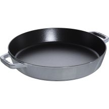 Gusseisenpfanne mit zwei Griffen Staub – 34 cm, Graphitgrau