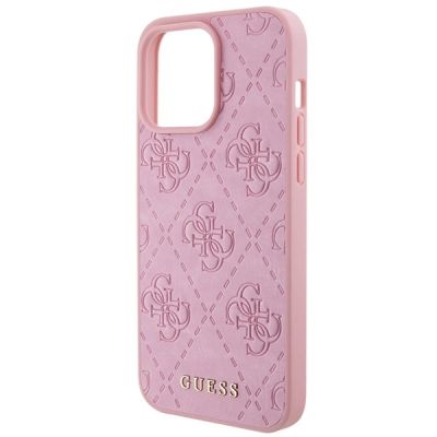 5. Guess GUHCP15XP4EPMP iPhone 15 Pro Max 6,7" rosa/rosa Hardcase Leder 4G gestempelt