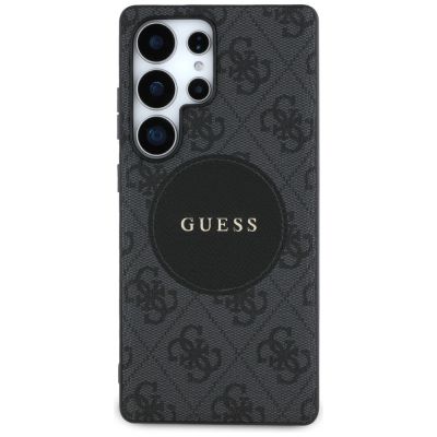 3. Guess 4G Round Patch Classic Logo MagSafe Hülle für Samsung Galaxy S25 Ultra schwarz