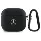 Mercedes MEA4CSLBK AirPods 4 Hülle schwarz/schwarzes Leder Metall Logo