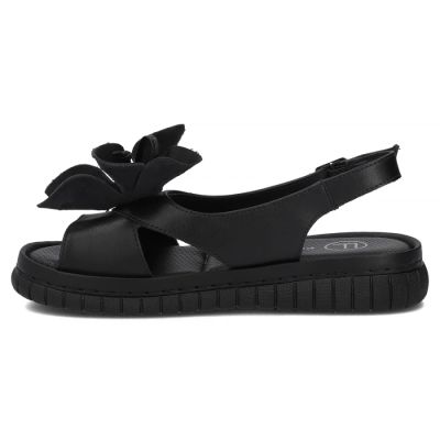 3. Schwarze Keilsandalen aus Leder für Damen, Filippo DS6965