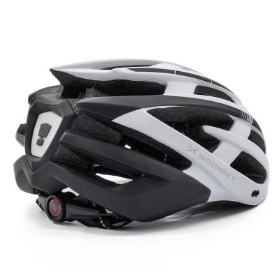 4. Wozinsky MTB-Fahrradhelm mit abnehmbarem Visier und USB-Rücklicht, Größe L – Schwarz und Weiß