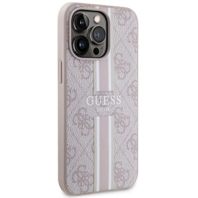 4. Guess GUHMP13LP4RPSP iPhone 13 Pro / 13 6,1" rosa/rosa Hartschale 4G bedruckte Streifen MagSafe