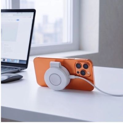 9. Tech-Protect A55 2-in-1 MagSafe 25W Qi2.2 Kabelloses Ladegerät + USB-C / USB-C Kabel 100cm - Weiß