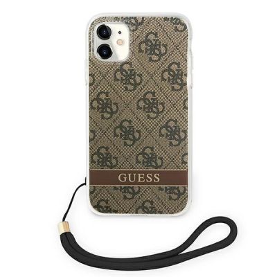 3. Guess GUOHCN61H4STW iPhone 11 Braun/Braun Hardcase 4G Print Strap