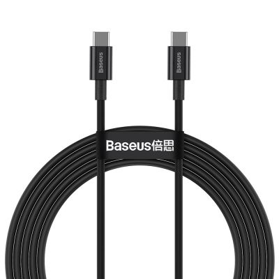 Baseus CATYS-C01 USB-C – USB-C PD QC FCP Kabel 100 W 5 A 480 Mbit/s 2 m – Schwarz