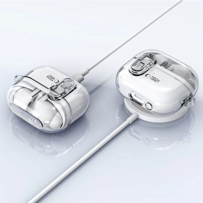 6. Tech-Protect FlexAir-Hülle mit Karabiner für Samsung Galaxy Buds 3 / 3 Pro – transparent
