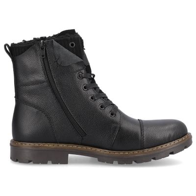 22. Rieker M RKR296A Wollgefütterte Lederstiefelette, schwarz