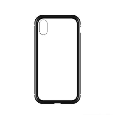 3. Wozinsky Full Magnetic Case 360 Magnetic Case Vorder- und Rückseite mit integriertem Glas Vivo X60 Schwarz-Transparent