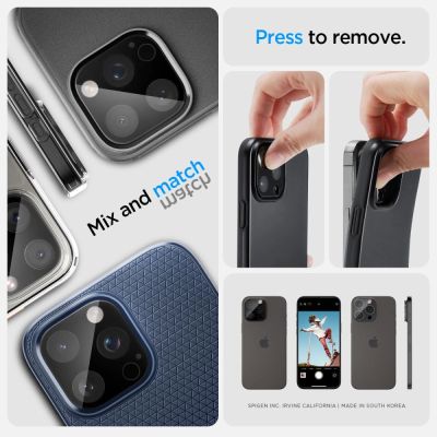 16. Spigen Optik.tR Kameraschutz für iPhone 14 Pro / Pro Max / 15 Pro / Pro Max / 16 Pro / Pro Max - Schwarz 2 Stk.