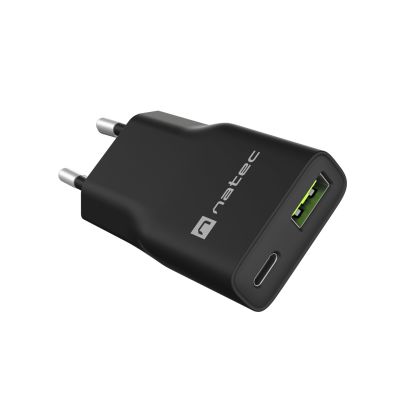 7. NATEC RIBERA GAN SLIM WANDLADEGERÄT 1x USB-A + 1x USB-C 20W SCHWARZ
