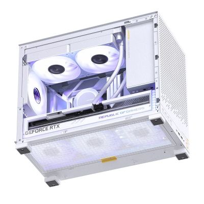 11. Jonsbo D32 PRO White PC-Gehäuse, Mini-Gehäuse, mATX, Tempered Glass – weiß