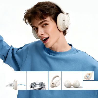 7. Baseus Bass BH1 NC Lite Kabelloser Over-Ear-Kopfhörer mit ANC – Weiß