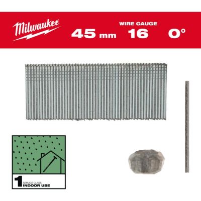 MILWAUKEE PINS 16G/45mm/0° FOR M18 FN16GS /2500 pcs.