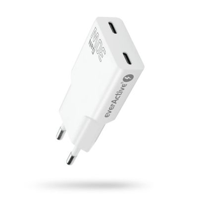 EVERACTIVE NETZLADEGERÄT 2 X USB-C QUICK CHARGE 4+ 30 W SUPER SLIM WEISS SC-385Q