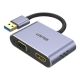 8. UNITEK V1304A Kabeladapter 0,15 m USB Typ-A HDMI + VGA (D-Sub) Grau