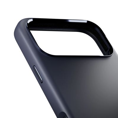 8. Puro Icon Mag Pro Flüssigsilikonhülle für iPhone 17 Pro, MagSafe-kompatibel, mit Kameraschutz und Aluminiumknöpfen – Dunkelblau