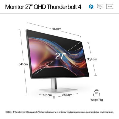 7. HP 27-Zoll Pro Monitor Serie 7 QHD Thunderbolt 4 – 727pu