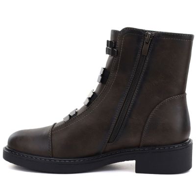 3. Damen-Winterstiefeletten mit Blockabsatz, dunkelbraun, M.Daszyński SA252-16 SA252-1