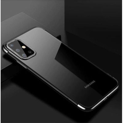 3. Clear Color Silikon Gel Electroplating frame Handyhülle Schutzhülle für Samsung Galaxy A72 4G schwarz