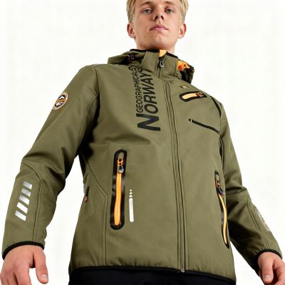 7. Geographical Norway Royaute DB 068 M WY1996H/GN-Kaki / Orange Softshelljacke
