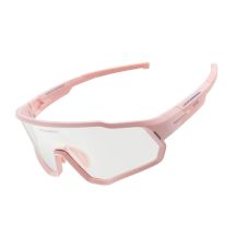 Rockbros SP383 Sakura Light Pulse Fahrradbrille – Hellrosa, photochrome Gläser