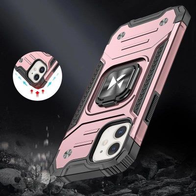7. Wozinsky Ring Armor iPhone 14 Hülle Panzerhülle Magnethalter Ring Gold