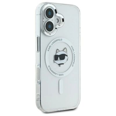 4. Karl Lagerfeld IML Metal Choupette Head MagSafe Hülle für iPhone 16 - Weiß