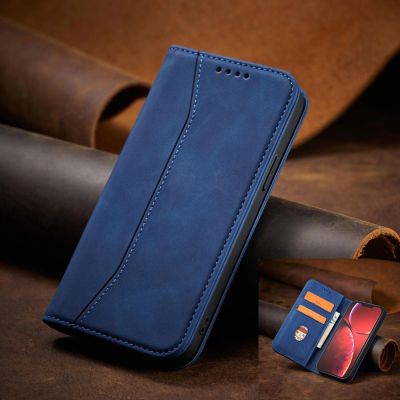 14. Magnet Fancy Case Hülle für iPhone 14 Pro Flip Cover Wallet Stand blau