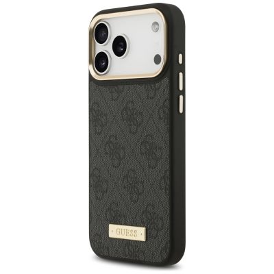 2. Guess 4G Logo Plate MagSafe Hülle für iPhone 17 Pro Max – Schwarz