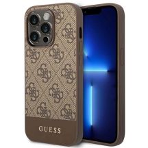 Guess GUHCP14LG4GLBR iPhone 14 Pro 6,1" braun/braun Hartschalenetui 4G Stripe Collection