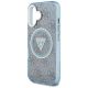 6. Guess IML Metal Glitter 4G Circle Triangle MagSafe Case für iPhone 16 - Blau