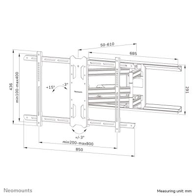 16. Neomounts WL40S-850BL18 TV-Wandhalterung 2,18 m (86") Schwarz