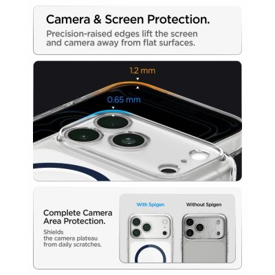 12. Spigen Ultra Hybrid MagSafe Hülle für iPhone 18 Pro Max / 17 Pro Max – Transparentes Marineblau
