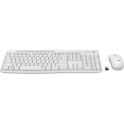 2. Logitech MK295 Silent Wireless Combo Tastatur & Maus (inkl. USB, QWERTZ-Schriftart, Deutsch, Weiß)