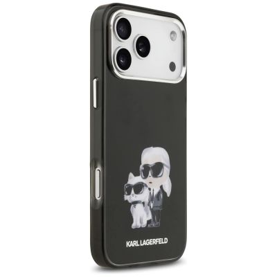 4. Karl Lagerfeld IML Aquarelle Karl & Choupette & Logo MagSafe Case für iPhone 17 Pro Max - Schwarz