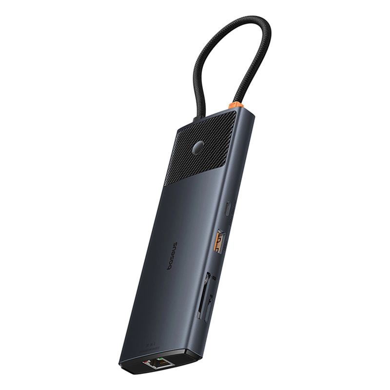 6. Baseus Metal Gleam II 10in1 HDMI USB-A USB-C RJ45 SD/TF Hub - Grau