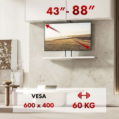 12. MACLEAN Elektrische Decken-/Bodenleuchte, ausziehbar, 43–88 Zoll, VESA 600x400, max. 60 kg, 100–240 V AC, 50/60 Hz; MC-125
