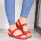 14. Rote Ledersandalen mit Klettverschluss W Helios 205